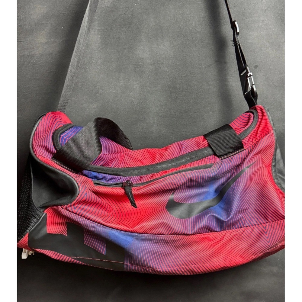 Nike Engineered Carry System Duffle Bag Red Blue Wave Gym Sport Travel Crossbody